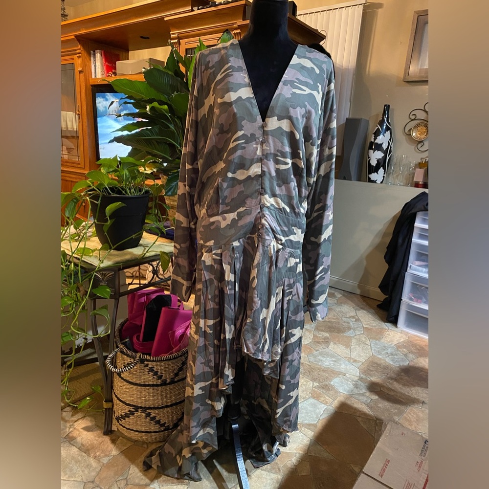 Camo shirt dress